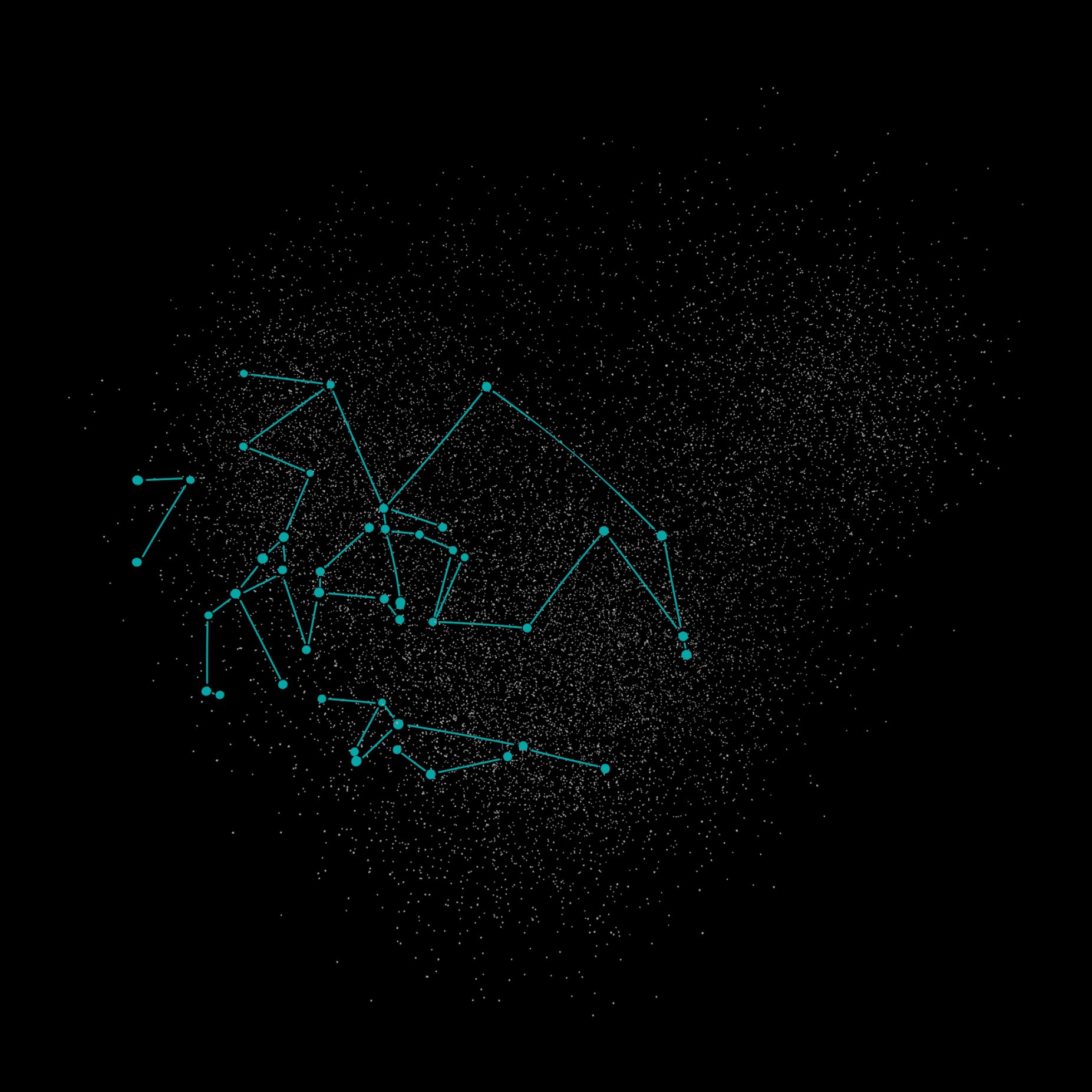 Constellation of Data in an Embedding Space